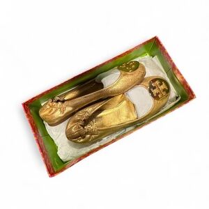 Tory Burch Gold Ballet Flats